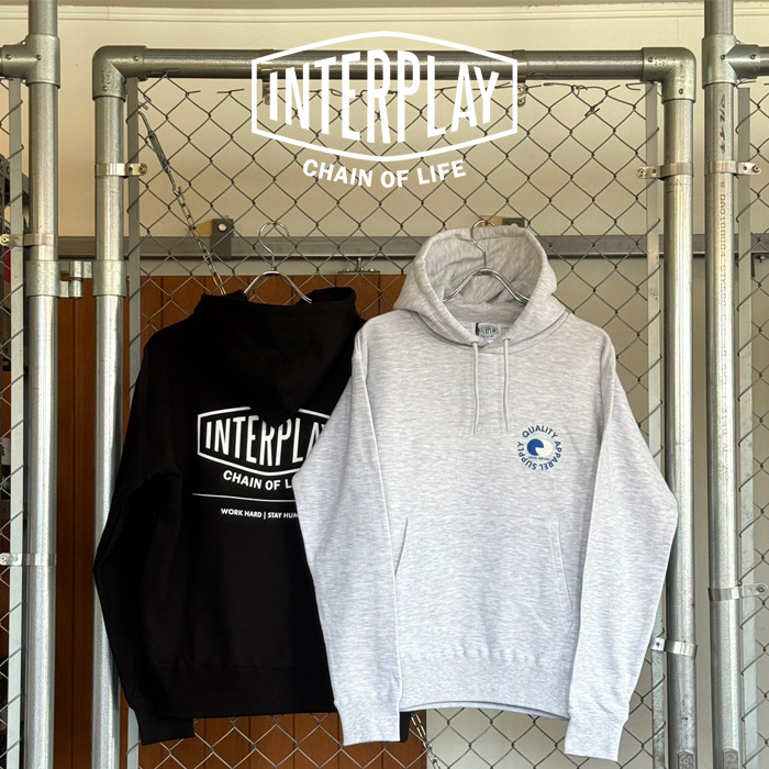 INTERPLAY ORIGINAL　OG LOGO HOODIE　【INTERPLAY インタープレイ オリジナル】【フーディー パーカー ブラック グレー】　