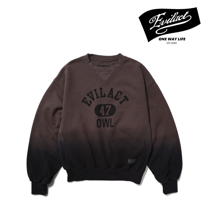【SALE30%OFF】　EVILACT (イーブルアクト)　FADE CREW　【クルーネックスウェット】【EA24-ACT2-T05】【2024秋冬新作】 　 インター