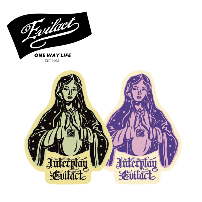 EVILACT (イーブルアクト)　 EVILACT × INTERPLAY 　Evilmary sticker　 【ステッカー マリア】【インタープレイ INTERPLAY 別注 コ