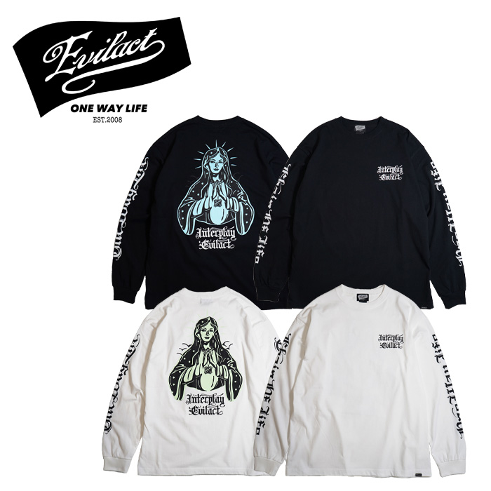 EVILACT (イーブルアクト)　 EVILACT × INTERPLAY “Evilmary” Long sleeve Tee　 【ロンT Tシャツ】【インタープレイ INTERPLAY 別注
