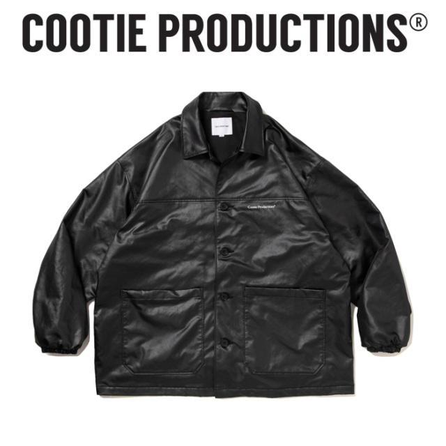 cootie クーティー カーコート レザージャケット 黒 Sサイズ COOTIE(クーティー) Polyester Twill Training Vest