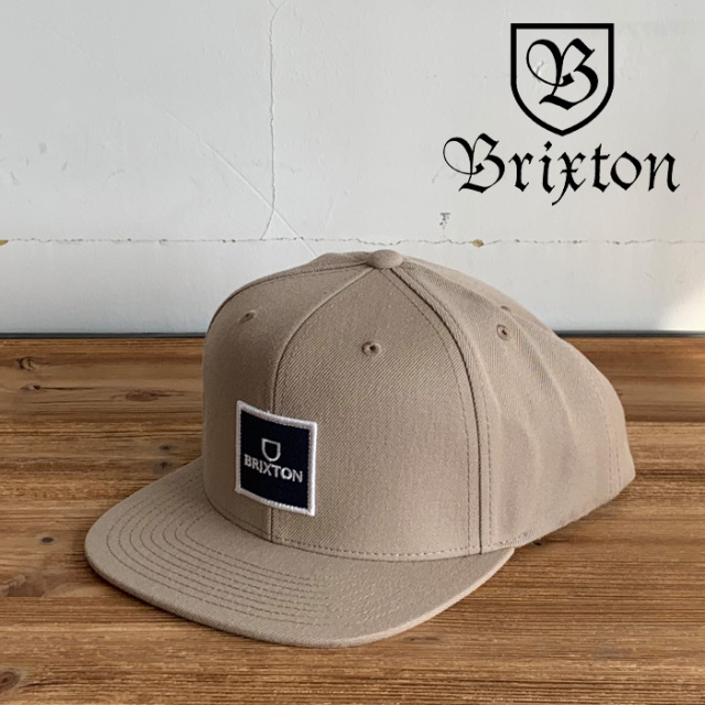 BRIXTON(ブリクストン)　ALPHA SQUARE MP SNAPBACK CAP (SAND)　【スナップバックキャップ 帽子 6パネル】【ブリクストン キャップ】