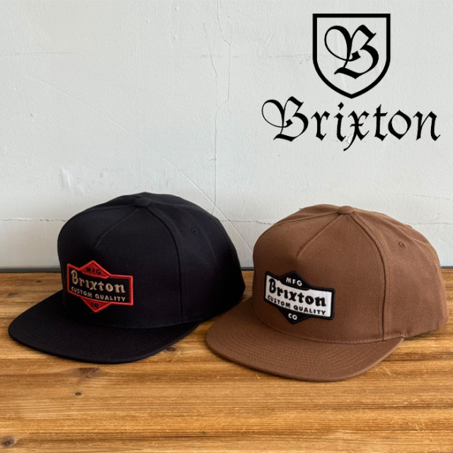 BRIXTON(ブリクストン)　ASHFIELD MP SNAPBACK CAP (BLACK)(BISON)　【スナップバック キャップ 帽子】【ブリクストン キャップ 定番