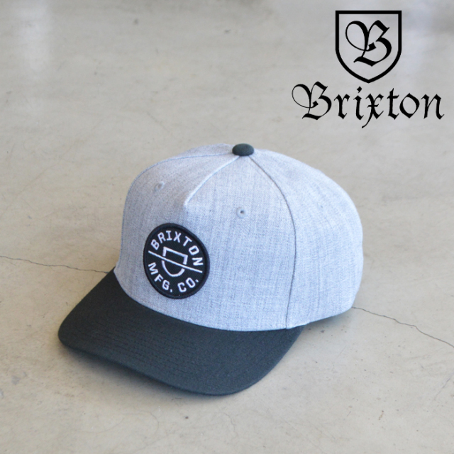 BRIXTON(ブリクストン)　CREST C MP SNAPBACK(HEATHER GRAY/BLACK)　【キャップ 帽子】【ブリクストン キャップ スナップバック】【