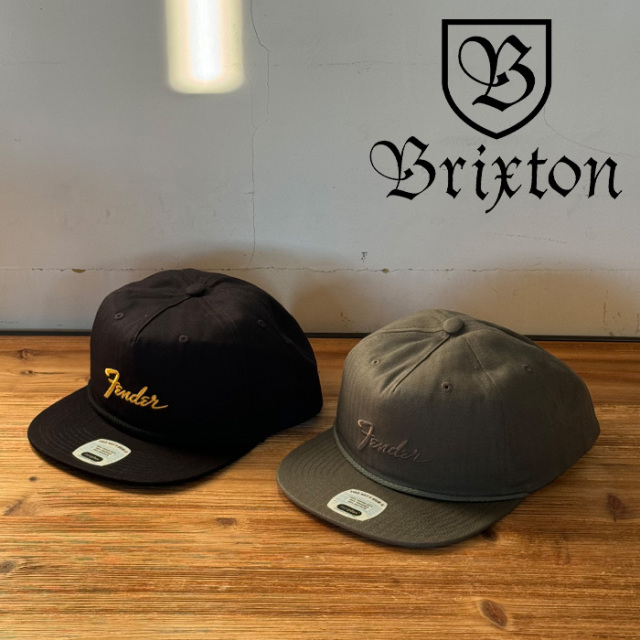 BRIXTON(ブリクストン)　Fender Factory Netplus Snapback (BLACK)(OLIVE)　【キャップ 帽子】【ブリクストン キャップ】【フェンダ