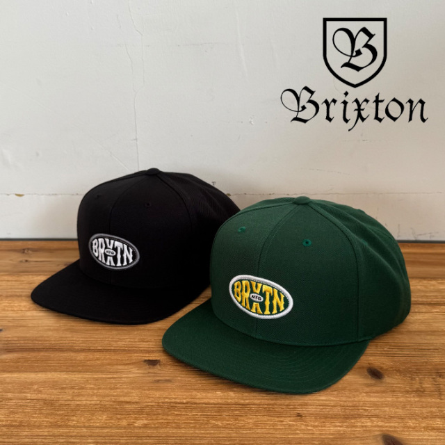 BRIXTON(ブリクストン)　LARGO MP SNAPBACK CAP (BLACK)(DEEP EMERALD)　【キャップ 帽子】【ブリクストン キャップ】【人気 シンプ