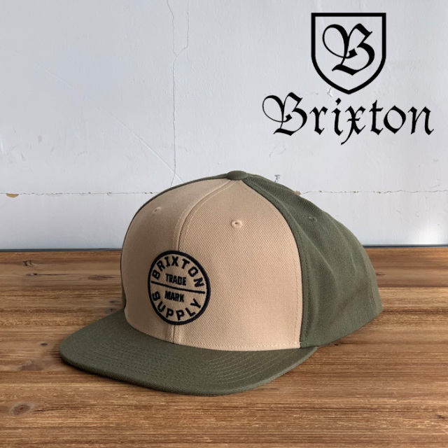 BRIXTON(ブリクストン)　OATH III SNAPBACK CAP (OLIVE SURPLUS/SAND)　【スナップバックキャップ 帽子】【ブリクストン キャップ 定