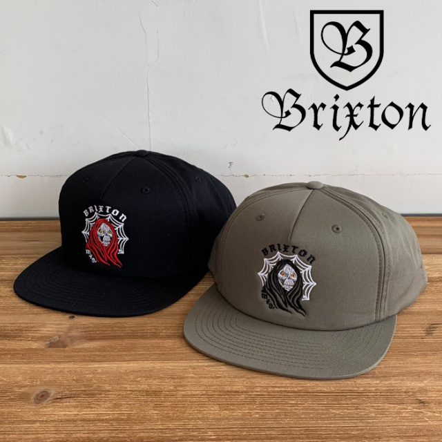 BRIXTON(ブリクストン)　REAPER MP SNAPBACK CAP (BLACK)(OLIVE SURPLUS)　【スナップバックキャップ 帽子】【ブリクストン キャップ