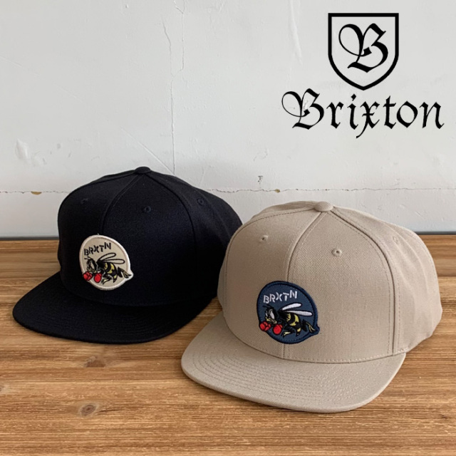 BRIXTON(ブリクストン)　STINGER MP SNAPBACK CAP (BLACK)(SAND)　【スナップバックキャップ 帽子】【ブリクストン キャップ 定番 人