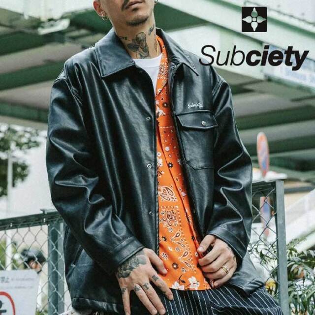 SUBCIETY (サブサエティ)　FAKE LEATHER COACH JKT　【フェイクレザーコーチジャケット】【107-62959】【2024 SPRING COLLECTION】【