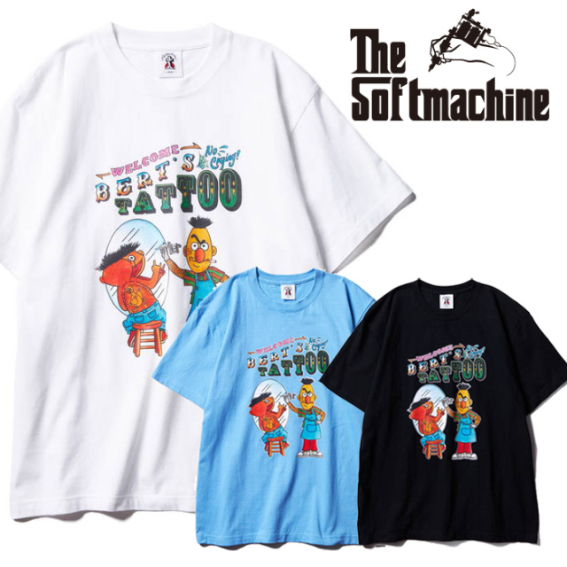 SOFTMACHINE (ソフトマシーン)　BERT'S TATTOO-T　【Tシャツ 半袖】【ホワイト ブラック ブルー タトゥー】【2024 SPRING&SUMMER COL