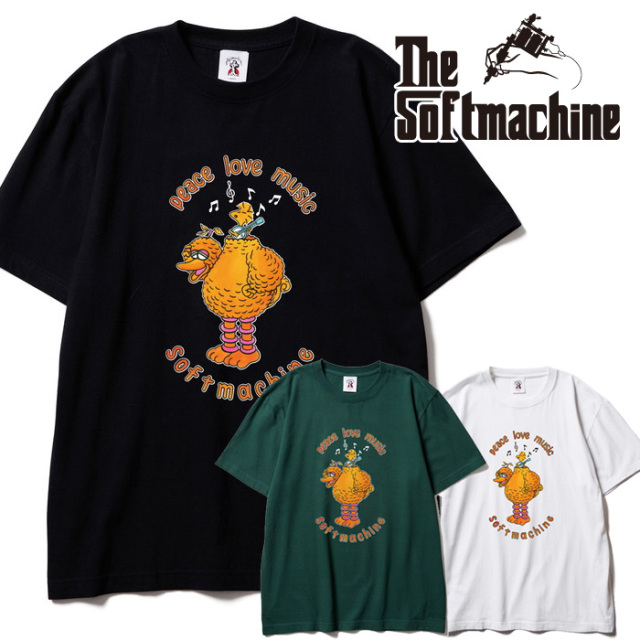 SOFTMACHINE (ソフトマシーン)　BIRDS SOUNDS-T　【Tシャツ】【ホワイト ブラック グリーン タトゥー】【2024 AUTUMN&WINTER COLLECT