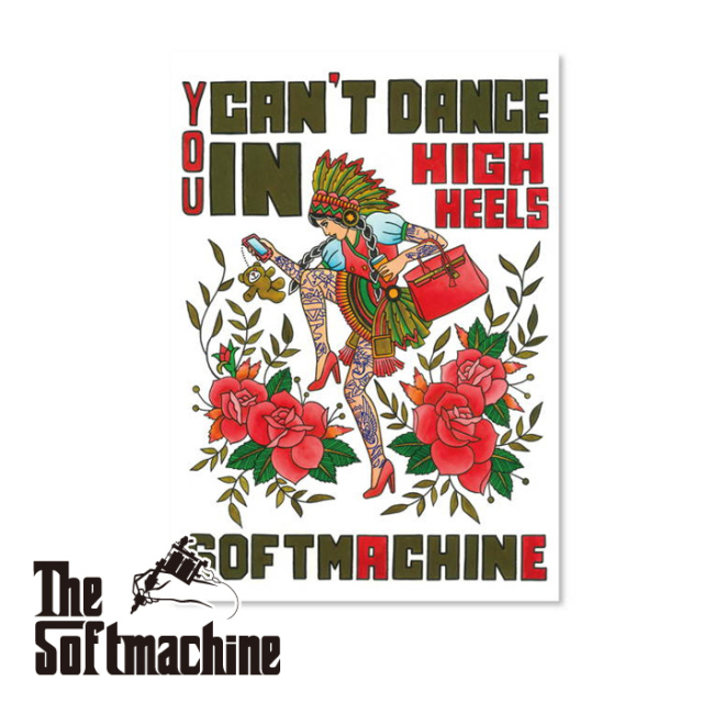 SOFTMACHINE (ソフトマシーン)　CAUTION POSTER　【ポスター】【ホワイト A3 タトゥー】【2024 SUMMER VACATION 新作】