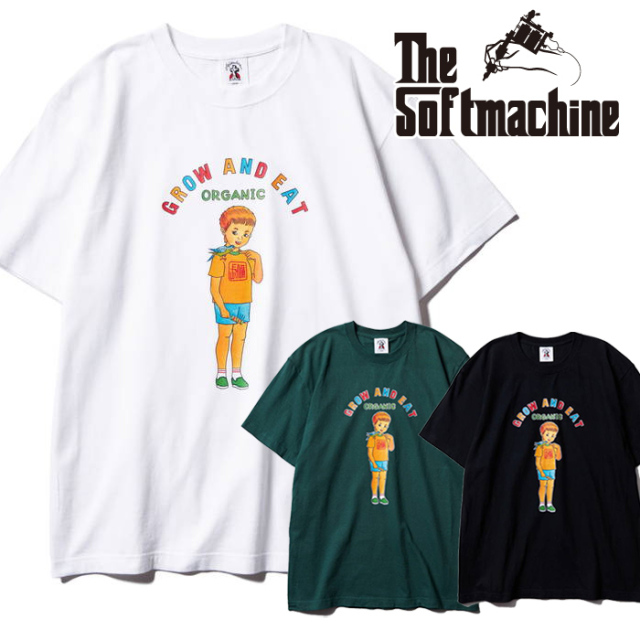 SOFTMACHINE (ソフトマシーン)　GROW AND EAT-T　【Tシャツ 半袖】【ホワイト ブラック グリーン タトゥー】【2024 SPRING&SUMMER CO