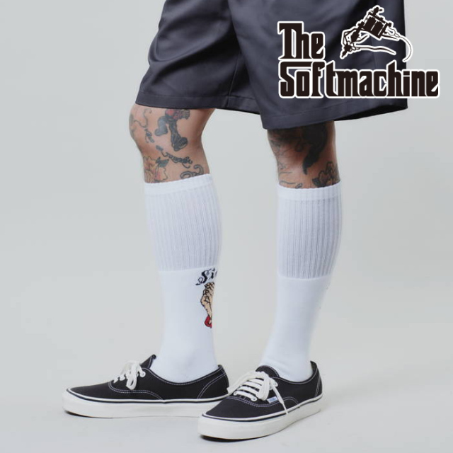 SOFTMACHINE (ソフトマシーン)　PRAY HANDS SOX　【ソックス 靴下】【ホワイト タトゥー】【2024 SPRING&SUMMER COLLECTION新作】【S