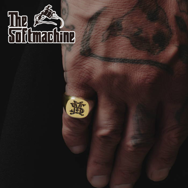 SOFTMACHINE (ソフトマシーン)　SM STAMP RING(k10)　【リング】【ゴールド タトゥー】【予約商品 キャンセル不可】