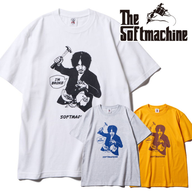 SOFTMACHINE (ソフトマシーン)　BROKE-T　【Tシャツ】【ホワイト グレー イエロー タトゥー】【2026 SPRING & SUMMER 先行予約】【予