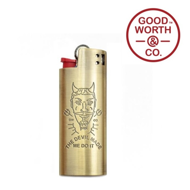 GOOD WORTH (グッドワース) & CO. 　 DEVIL MADE ME DO IT LIGHTER CASE - SMALL - (BRASS)　【ライターケース】【Bic J25】　