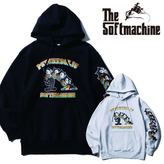 SOFTMACHINE (ソフトマシーン)　DROPPING HOODED　【フーディ パーカー】【ブラック グレー タトゥー】【2026 AUTUMN&WINTER 先行予