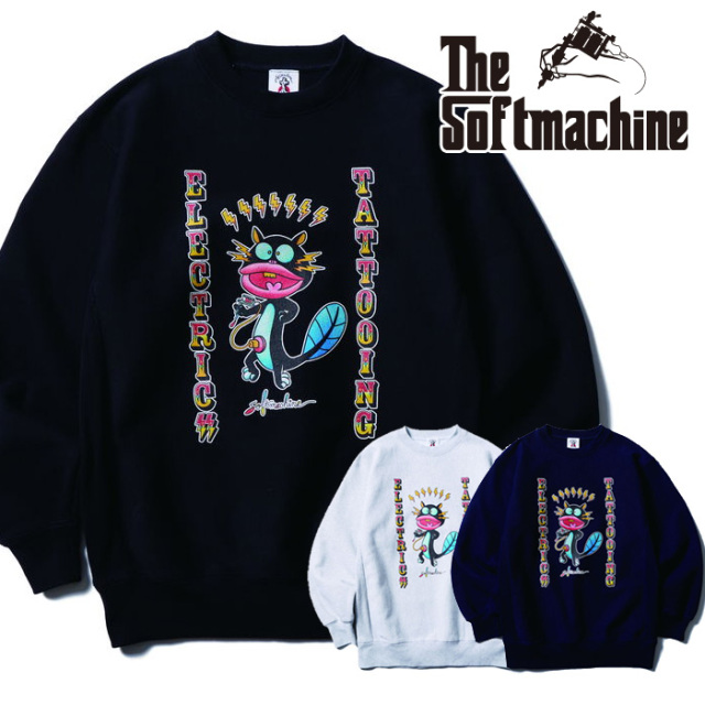 SOFTMACHINE (ソフトマシーン)　ELECTRIC TATTOOING SWEAT　【スウェット】【ブラック グレー ネイビー タトゥー】【2026 AUTUMN&WIN