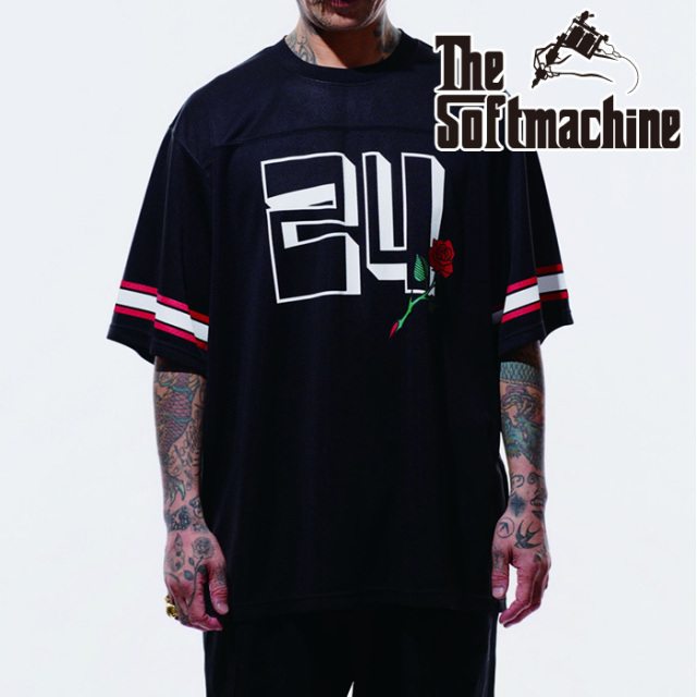SOFTMACHINE (ソフトマシーン)　  HISTORIA-FT(MESH FOOTBALL T-SHIRTS)　【フットボールTシャツ】【ホワイト ブラック タトゥー】【