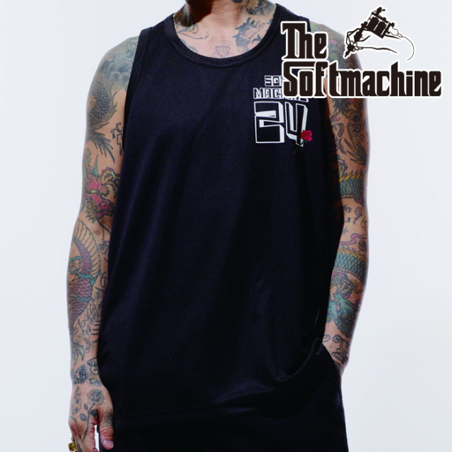 SOFTMACHINE (ソフトマシーン)　 HISTORIA TANK(MESH TANK TOP)　【タンクトップ メッシュ】【ホワイト ブラック タトゥー】【2026 S