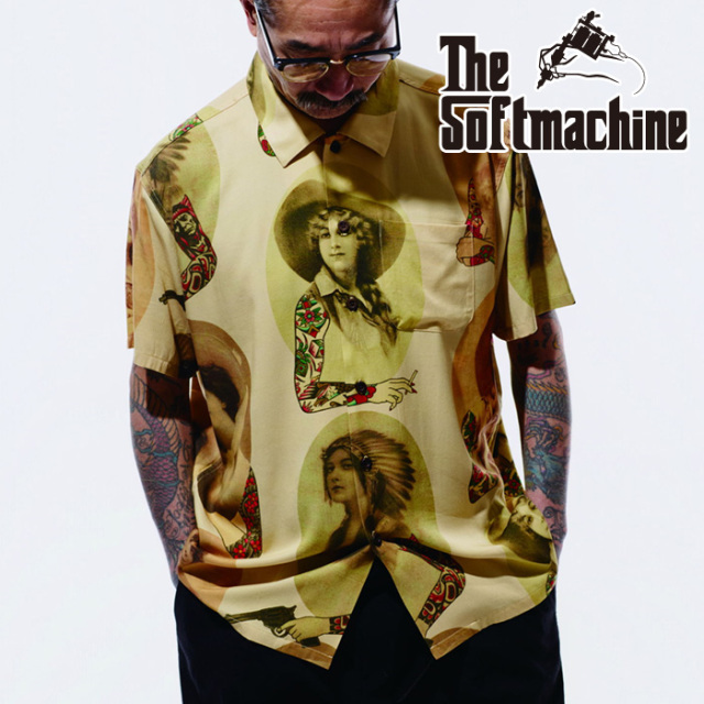 SOFTMACHINE (ソフトマシーン)　INKED WOMEN SHIRTS S/S(S/S SHIRTS)　【シャツ 半袖】【イエロー タトゥー】【2026 SUMMER VACATION