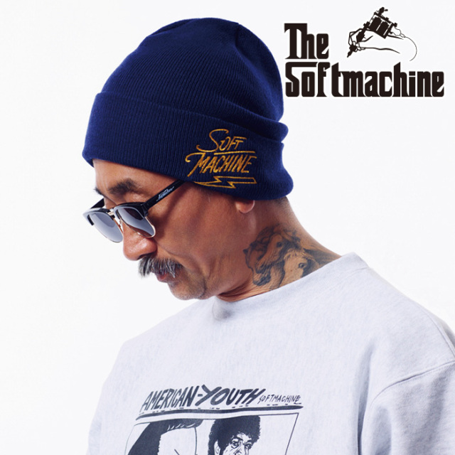 SOFTMACHINE (ソフトマシーン)　LIGHTNING LOGO KNIT CAP　【ニットキャップ】【ブラック ネイビー グリーン タトゥー】【2026 AUTUM