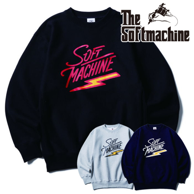 SOFTMACHINE (ソフトマシーン)　LIGHTNING LOGO SWEAT　【スウェット】【ブラック グレー ネイビー タトゥー】【2026 AUTUMN&WINTER 