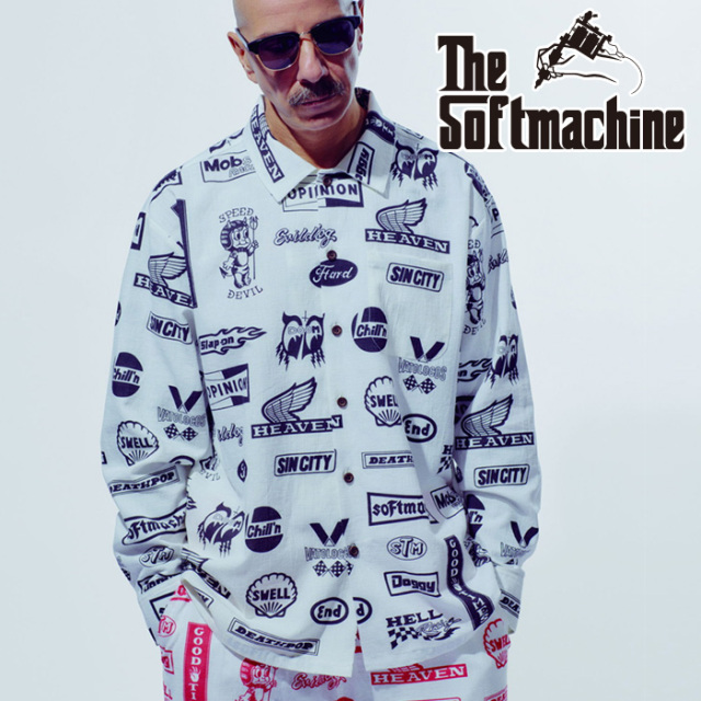 SOFTMACHINE (ソフトマシーン)　MOTOR SHIRTS L/S　【シャツ 長袖】【ブラック レッド タトゥー】【2026 SPRING & SUMMER 先行予約】