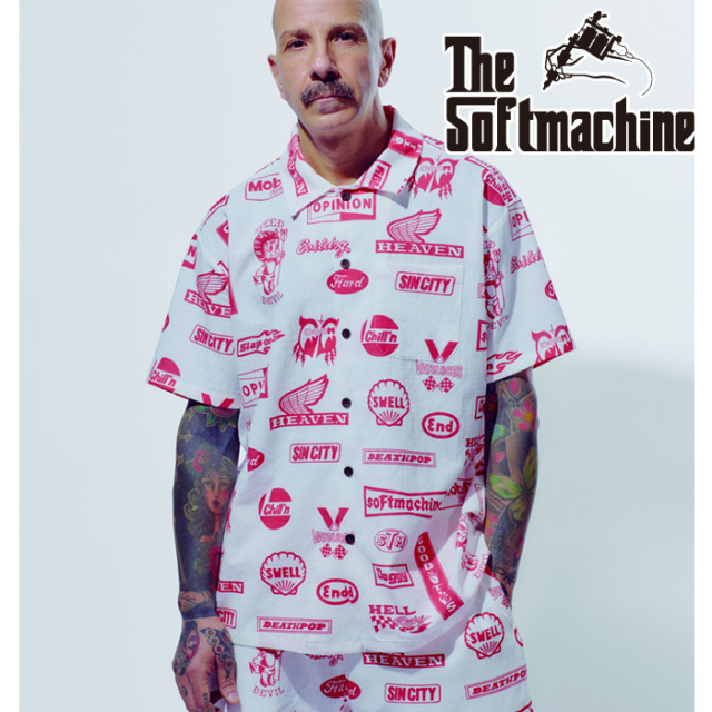 SOFTMACHINE (ソフトマシーン)　MOTOR SHIRTS S/S　【シャツ 半袖】【ブラック レッド タトゥー】【2026 SPRING & SUMMER】【お取り