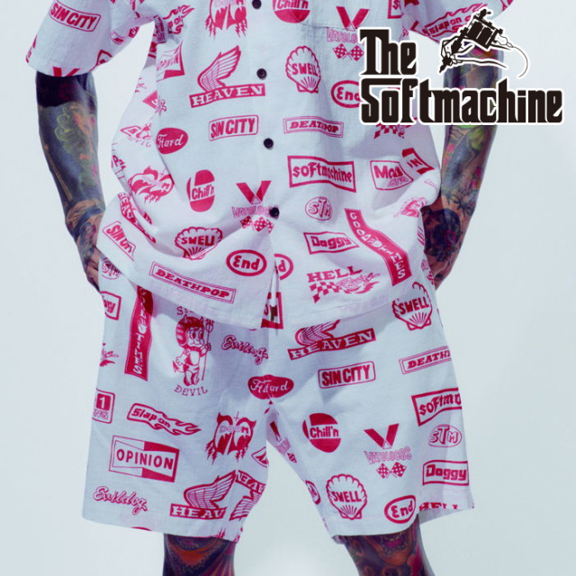 SOFTMACHINE (ソフトマシーン)　MOTOR SHORTS　【ショートパンツ】【ブラック レッド タトゥー】【2026 SPRING & SUMMER 先行予約】