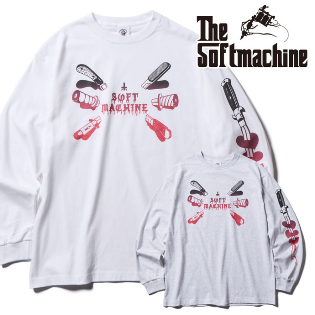 SOFTMACHINE (ソフトマシーン)　PAIN L/S　【Tシャツ ロンT 長袖】【ホワイト グレー タトゥー】【2026 SPRING & SUMMER 新作】