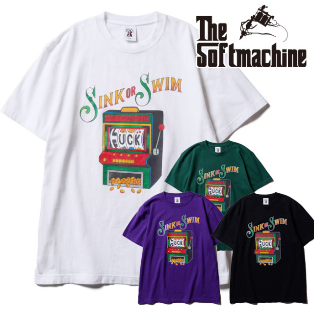 SOFTMACHINE (ソフトマシーン)　SINK OR SWIM-T　【Tシャツ】【ホワイト ブラック グリーン パープル タトゥー】【2026 SPRING & SUM