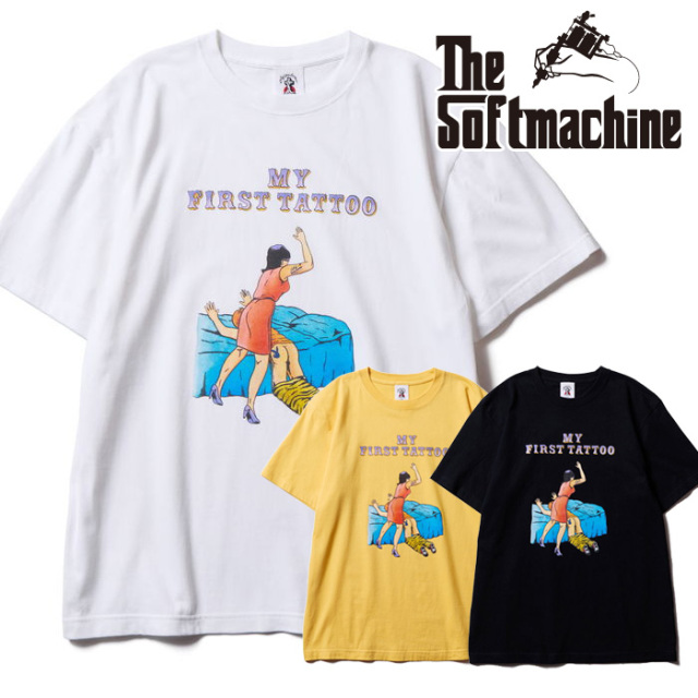 SOFTMACHINE (ソフトマシーン)　SPANKING-T　【Tシャツ】【ホワイト ブラック イエロー タトゥー】【2026 SPRING & SUMMER 先行予約