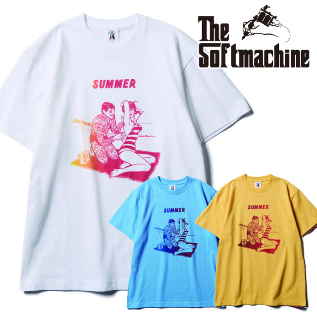 SOFTMACHINE (ソフトマシーン)　 THE BEACH-T(T-SHIRTS)　【Tシャツ】【ホワイト イエロー タトゥー】【2026 SUMMER VACATION 先行予