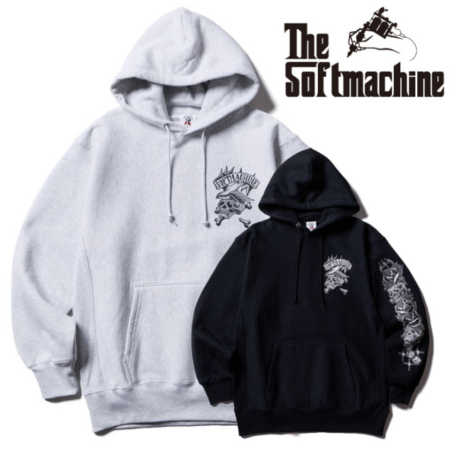 SOFTMACHINE (ソフトマシーン)　TOTEM SKULLS HOODED　【パーカー】【ブラック グレー タトゥー】【2026 SPRING & SUMMER】【お取り