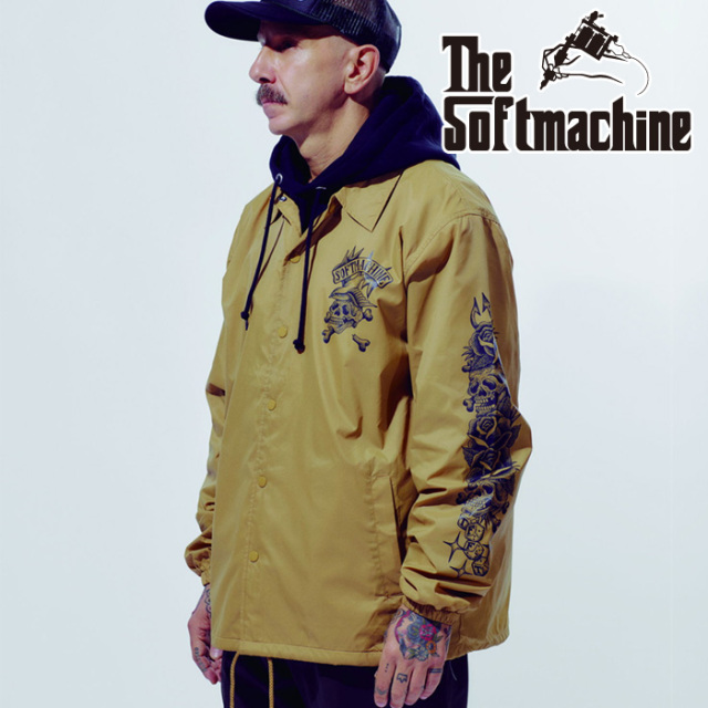 SOFTMACHINE (ソフトマシーン)　TOTEM SKULLS JK　【コーチジャケット】【ブラック ベージュ タトゥー】【2026 SPRING & SUMMER 先行