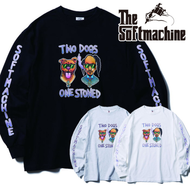 SOFTMACHINE (ソフトマシーン)　 TWO DOGS L/S　【Tシャツ 長袖】【ホワイト ブラック グレー タトゥー】【2026 AUTUMN&WINTER 先行