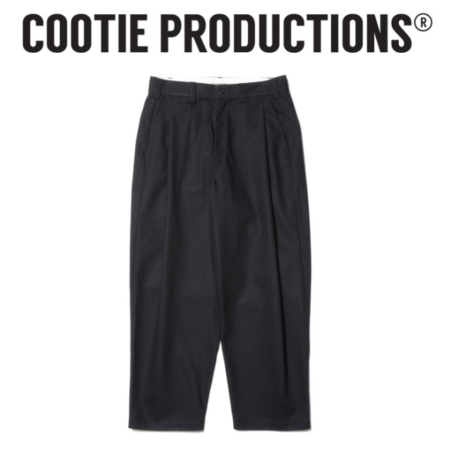 COOTIE(クーティー) 　 Hard Twisted Yarn T/C Twill Raza 1 Tuck Trousers 　【CTE-23A107】【1タック パンツ】