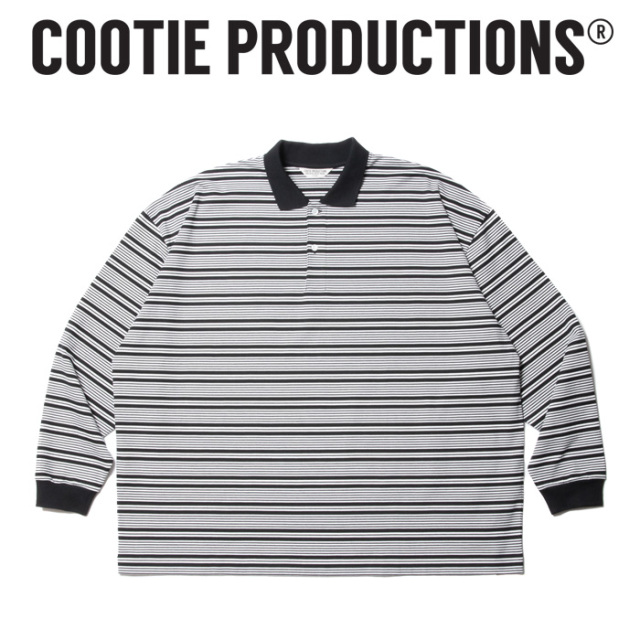 COOTIE (クーティー)　 Supima Border Oversized L/S Polo 　【ロングスリーブ ボーダー ポロ TEEシャツ】【COOTIE PRODUCTIONS クー