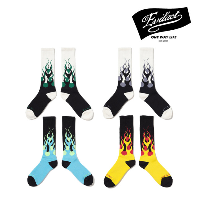 EVILACT (イーブルアクト)　FLAMES SOCKS　【ソックス】【EA25-ACT2-A03】【2025 AUTUMN&WINTER新作】 　 インタープレイ INTERPLAY