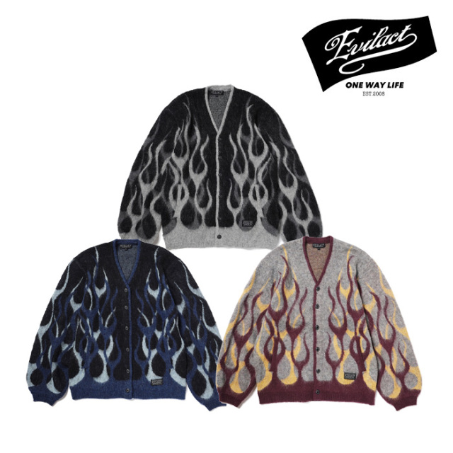 EVILACT (イーブルアクト) FLAMES MOHAIR CARDIGAN