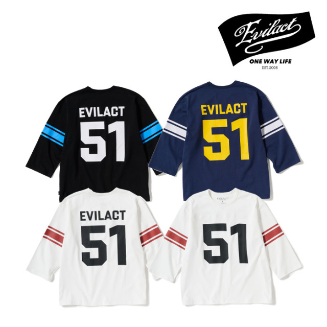 EVILACT (イーブルアクト)　51 FOOTBALL QS　【Tシャツ 7分袖】【EA26-ACT2-T01】【2026 SPRING/SUMMER 新作】 　 インタープレイ IN