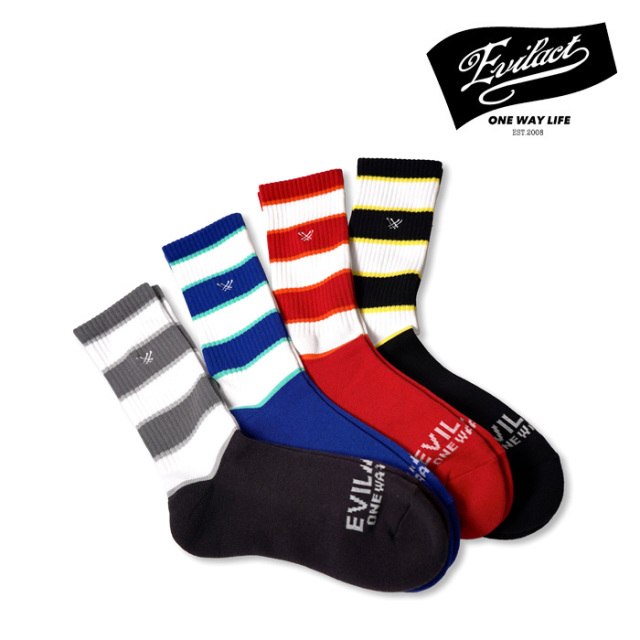 EVILACT (イーブルアクト)　BORDER SOCKS　【ソックス  靴下 ボーダー】【EA26-BORDERSOCKS】【2026 SPRING/SUMMER 新作】 　 インタ