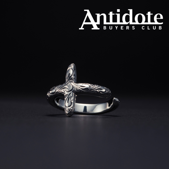 ANTIDOTE BUYERS CLUB(アンチドートバイヤーズクラブ)　Engraved Cross Ring　【RX-712-S-20AW2】【リング】【送料無料】