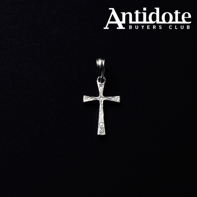 【再入荷】ANTIDOTE BUYERS CLUB(アンチドートバイヤーズクラブ)　Engraved Tiny Cross Pendant　【RX-909-S】【クロス ペンダントト