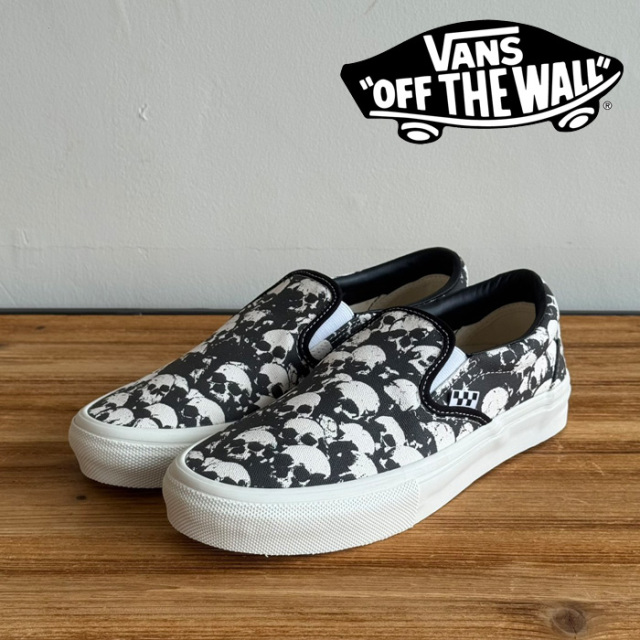 VANS バンズ ヴァンズ 　SKATE SLIP-ON SKULL PILE　 【スケート スリッポン】【VANS バンズ スニーカー】【vn000eg59x1】【インター