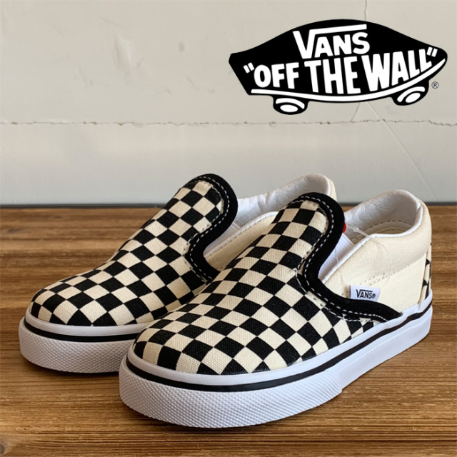 VANS バンズ ヴァンズ 　 KIDS CLASSIC SLIP-ON (CHECKERBOARD)　 【キッズ スリッポン 子供 スニーカー おしゃれ】【VANS KIDS】【V