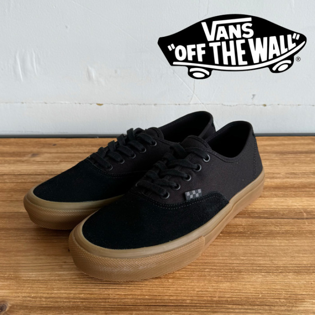 VANS バンズ ヴァンズ 　 SKATE AUTHENTIC (BLACK/GUM)　 【オーセンティック スケート スニーカー】【おしゃれ シンプル 定番 ブラ